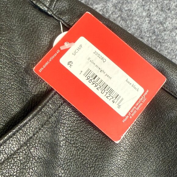 Spanx Womens Leather Like Slim Straight Pant Crop Size Small Petite Black NWT - Picture 8 of 15